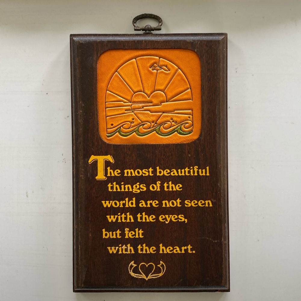 Mid Century Wood Plaque